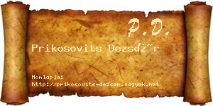 Prikosovits Dezsér névjegykártya
